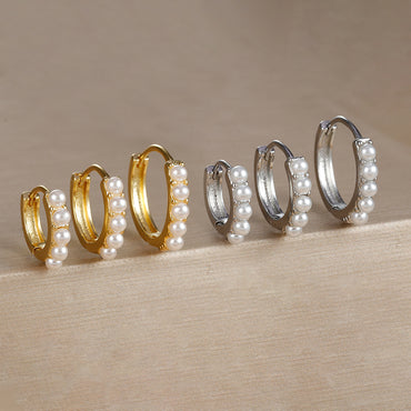 Electroplated Artistic Pearl Earrings Special-interest Design