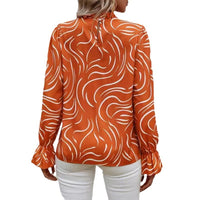 Women's Water Ripple Printed Long-sleeved Top - Chic Angle