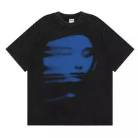 Summer Men's Harajuku T-shirt Red Face 3D Printed Short-sleeved Top