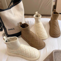 Snow Boots For Women Thick Bottom Fleece-lined Insulated Cotton-padded Shoes