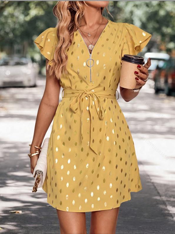 Women's Fashionable Printed Casual Hot Stamping Dress