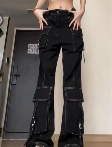Women's Vintage Multi-pocket Jeans