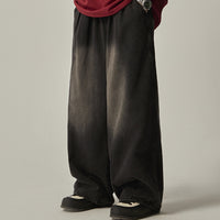 High Street Retro Washed Distressed Wide-leg Jeans Men's Spring And Summer Loose Straight Casual