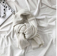 Pure Color Knitted Wool Scarf Women Autumn And Winter