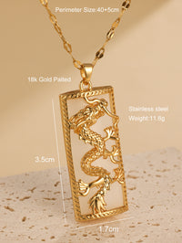 Vintage China-Chic Dragon And Phoenix Jade Pendant High Quality Versatile Collar Chain Accessories