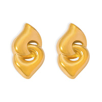 European And American Geometric Double Ring Ring Buckle Non-fading Temperament Earrings