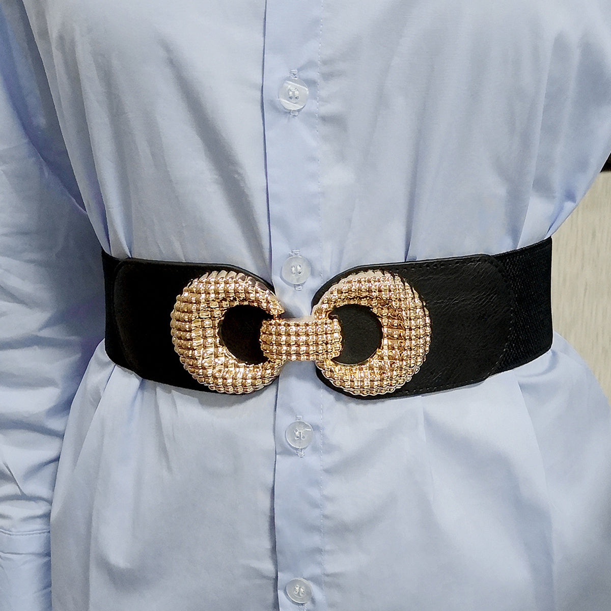 Fashionable loose tight weave female girdle elastic contracted tie-in overcoat dress single circle female waist seal