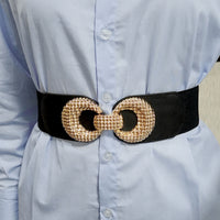 Fashionable loose tight weave female girdle elastic contracted tie-in overcoat dress single circle female waist seal