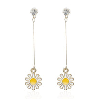Simple Elegant Flower Ear Line Long Earrings For Women Fashion Jewelry Sweet Drop Pendientes Mujer Moda