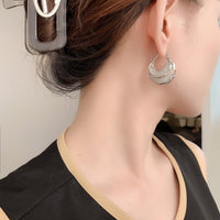 Net Pocket Zircon Mesh U-shaped Earrings Geometry