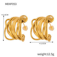 Women's Fashion Multi-layer Line Texture Earrings
