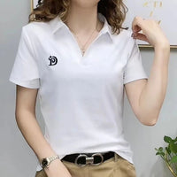Women's V-neck Short-sleeved High-end Western Style Youthful-looking Casual Top - Chic Angle