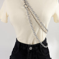 Men's And Women's Personality Fashion Multi-layer Metal Punk Waist Chain All-in-one Detachable Strap Dual-use Body Chain Hip Hop Chic Cool Chain