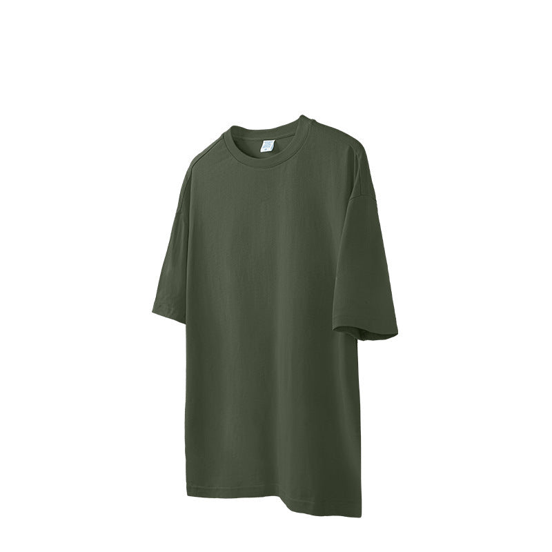 Pure Cotton Oversize Solid Color Short Sleeve T-shirt Top