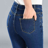 Jeans Trousers And Feet Pants Are Thin And Tight Elastic Women