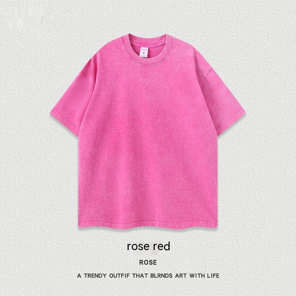 Women's American-style Distressed Linen Cotton Short Sleeve
