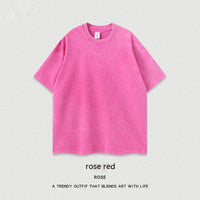 Women's American-style Distressed Linen Cotton Short Sleeve