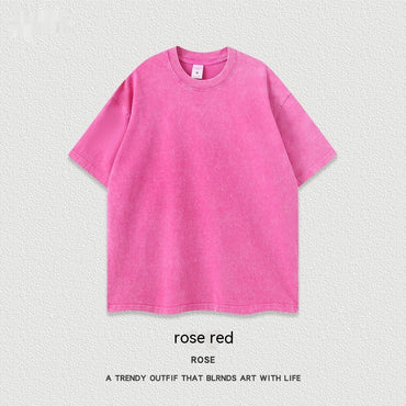 Women's American-style Distressed Linen Cotton Short Sleeve