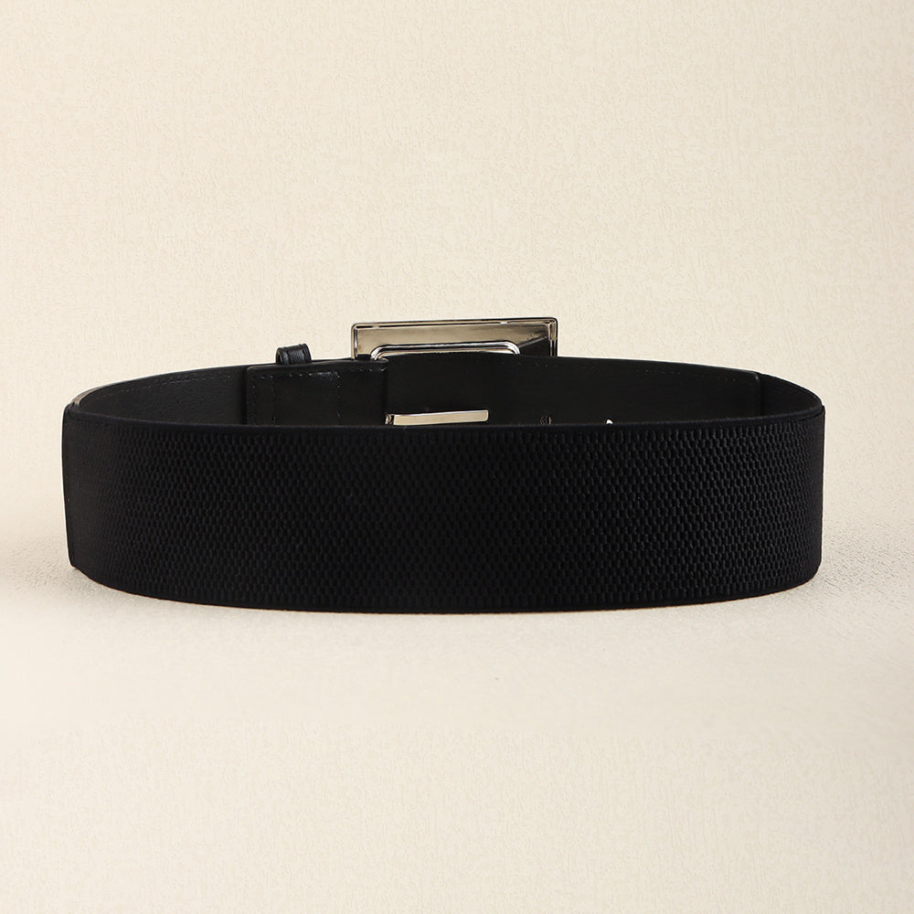 Black Belt Women's Elastic Elastic Needle Buckle Belt Fashion All-match Skirt Shirt Closed Waist Wide Waist Seal