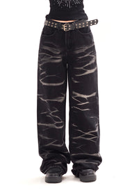 Men's And Women's Punk Hip Hop Casual Wide-leg Straight Pants