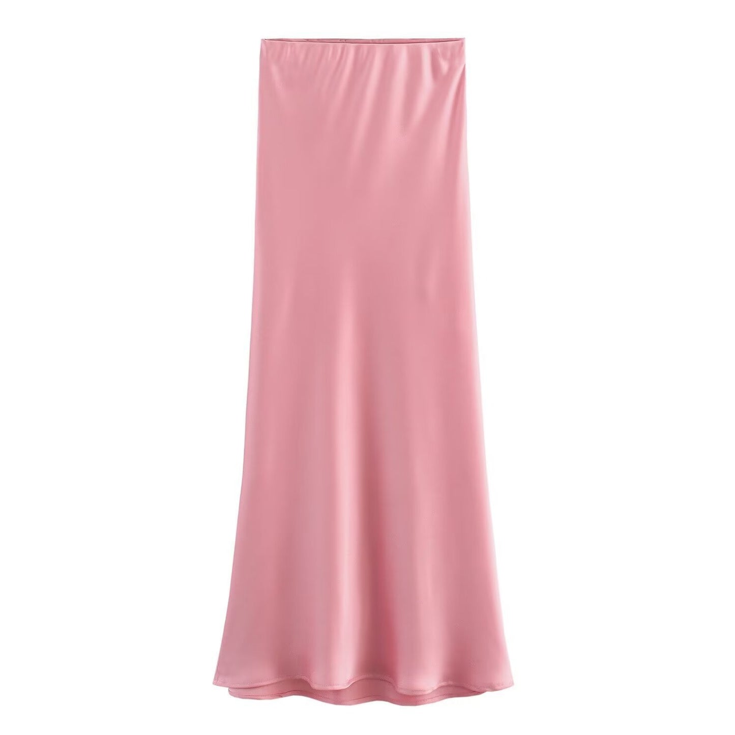 Foreign Trade Wholesale Women's French Fashion Silk Satin Texture High Waist Skirt