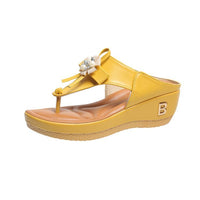 Women's European And America Flower Flip Flops Large Size Beach Shoes