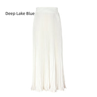 Satin Metallic Organ Pleated Skirt