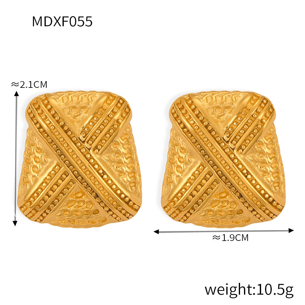 Women's Fashion Multi-layer Line Texture Earrings