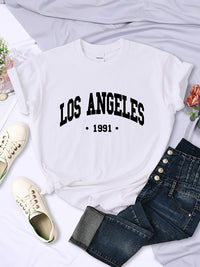Women's City Letter Printed T-shirt In 1991 - Chic Angle