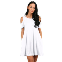 Loose strapless short sleeve pocket dress