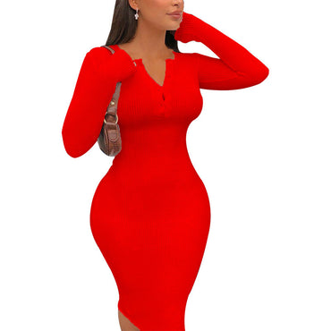 Bag hip skirt long sleeve dress