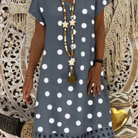 V-neck print midi dress