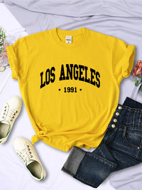 Women's City Letter Printed T-shirt In 1991 - Chic Angle