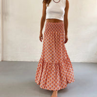 Summer Plant Flower New Pleated Skirt Female