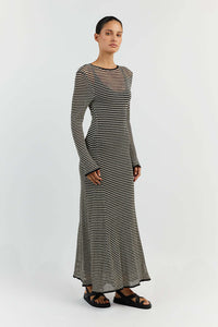 Women's Fashion Mesh Striped European And American Wind Beach Vacation Dress