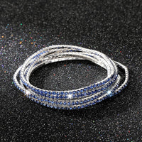 Diamond-embedded Stretch Bracelet 2mm Single Row Color