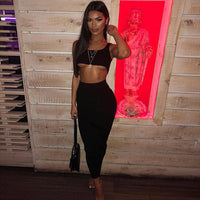 Vest High Waist Midi Skirt Fashion Suit Women