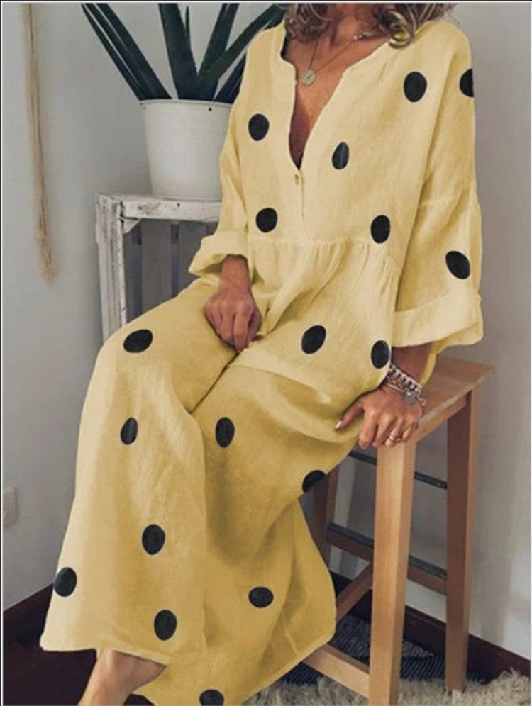 Women's maxi dress bohemian print dress