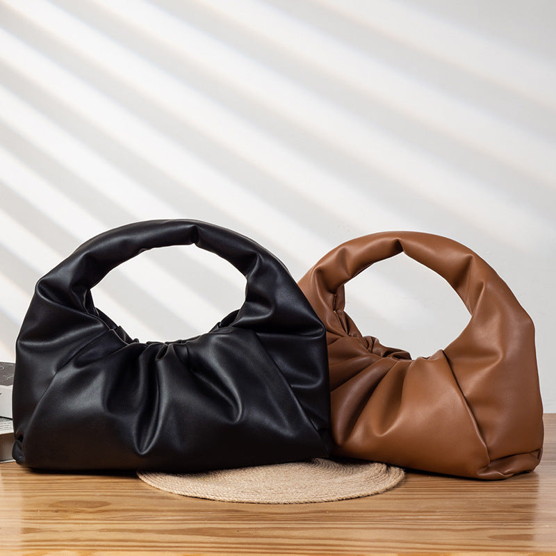 Women's Leather Bag Single Shoulder Underarm Cloud Bag