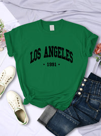 Women's City Letter Printed T-shirt In 1991 - Chic Angle
