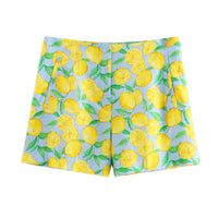 Linen Printed Bow Tie Top Linen Printed Shorts Suit