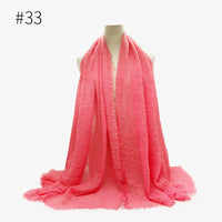 Bubble plain Scarf / cotton scarf fringes women soft solid hijab popular muffler shawls big Pashmina wrap hijab