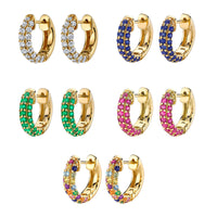 Silver Needle Gold Rhinestone Earrings Women's Geometric