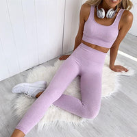 Sports seamless fitness bra set