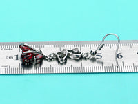 Long Tassel Cherry Love Red Zircon Earrings