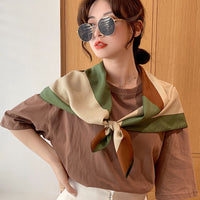 Retro Temperament Silk Scarf Women Wild Simple Sunscreen Travel Headscarf
