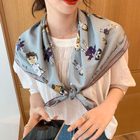 Retro Temperament Silk Scarf Women Wild Simple Sunscreen Travel Headscarf