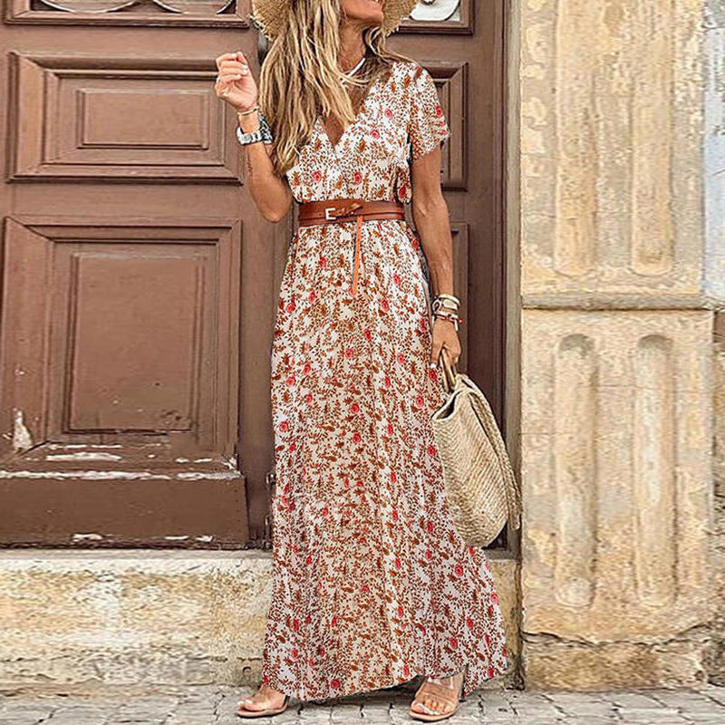 Seaside Beach Vacation Simia Printed Ladies Dress
