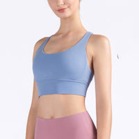 Cross Shockproof Gathered Yoga Beauty Back Bra