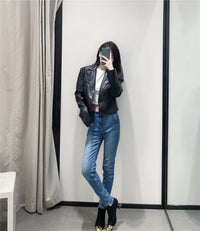 Ladies Faux Leather Short Casual Blazer
